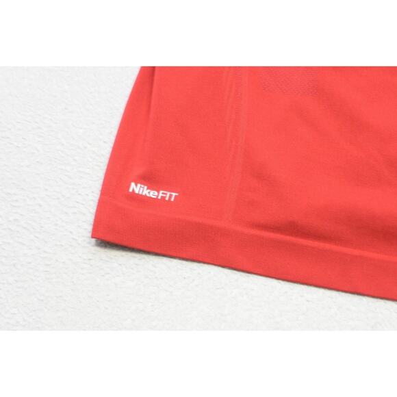 Nike Pro Gym Shirt Dri Fit Fited Short Sleeve Performance Red Mens Sz XL - Picture 7 of 9